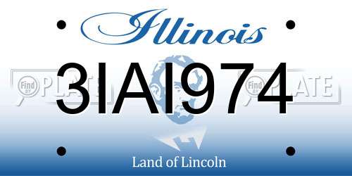 3IAI974 Illinois License Plate