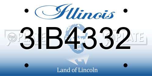 3IB4332 Illinois License Plate