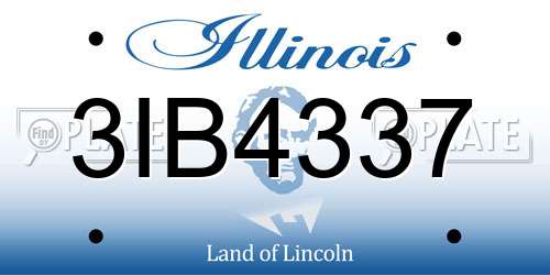 3IB4337 Illinois License Plate