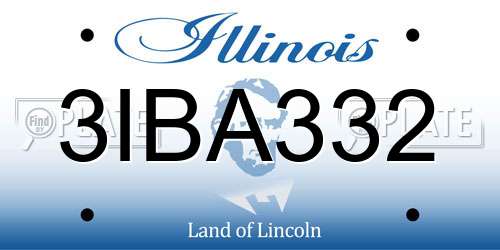 3IBA332 Illinois License Plate