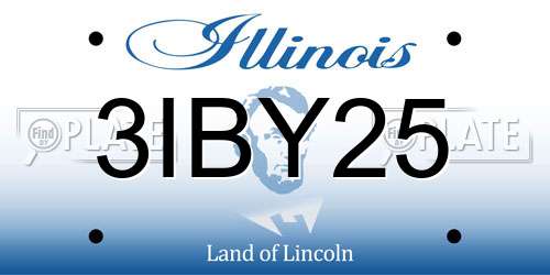 3IBY25 Illinois License Plate