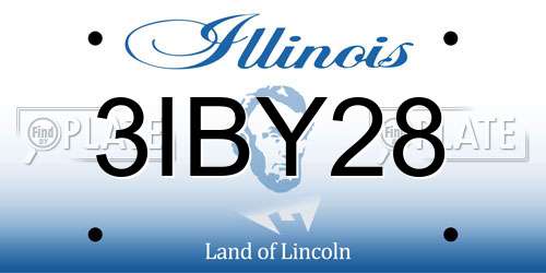 3IBY28 Illinois License Plate