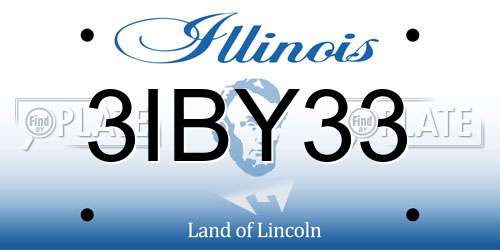 3IBY33 Illinois License Plate