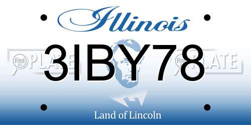 3IBY78 Illinois License Plate
