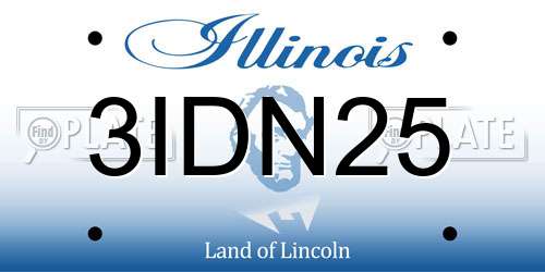 3IDN25 Illinois License Plate