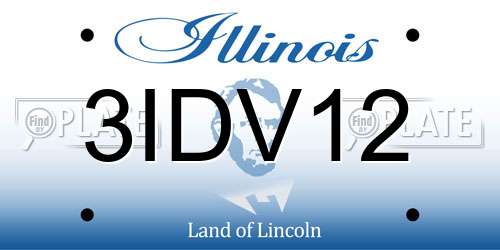 3IDV12 Illinois License Plate