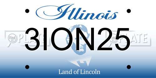 3ION25 Illinois License Plate