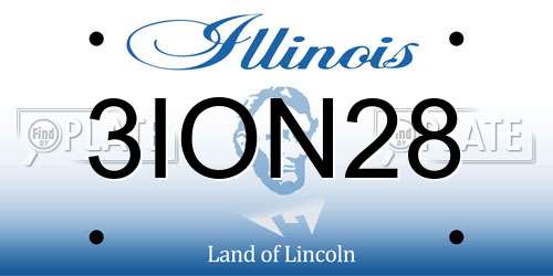 3ION28 Illinois License Plate