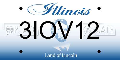 3IOV12 Illinois License Plate