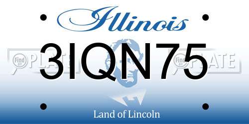 3IQN75 Illinois License Plate
