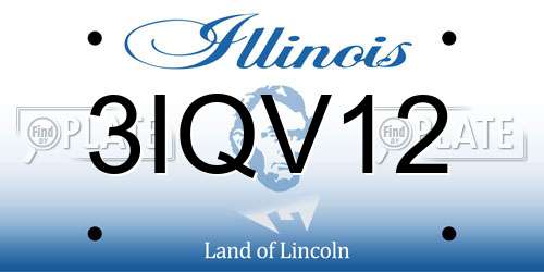 3IQV12 Illinois License Plate