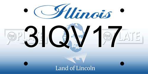 3IQV17 Illinois License Plate