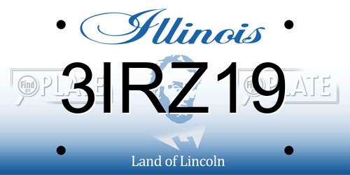 3IRZ19 Illinois License Plate