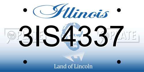 3IS4337 Illinois License Plate