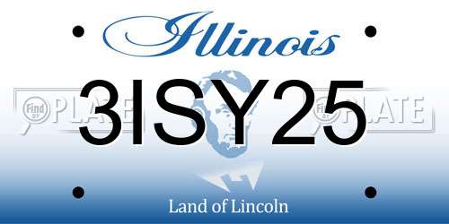 3ISY25 Illinois License Plate