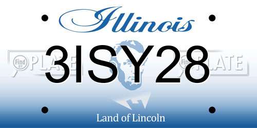 3ISY28 Illinois License Plate