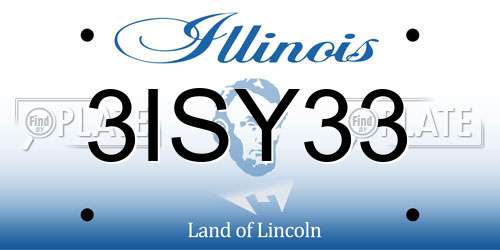 3ISY33 Illinois License Plate