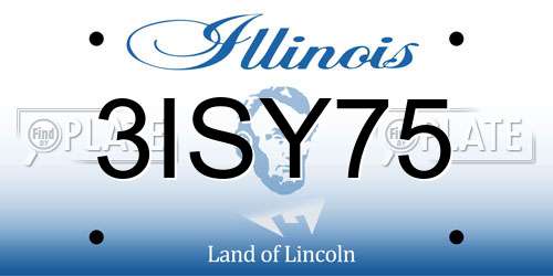 3ISY75 Illinois License Plate