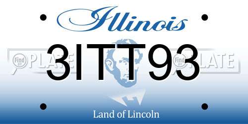 3ITT93 Illinois License Plate