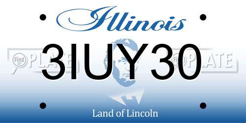 3IUY30 Illinois License Plate