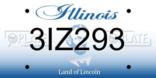 3IZ293 Illinois License Plate