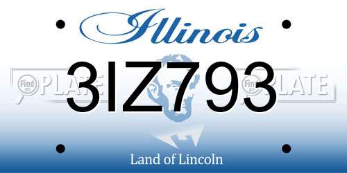 3IZ793 Illinois License Plate