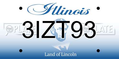 3IZT93 Illinois License Plate