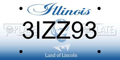 3IZZ93 Illinois License Plate