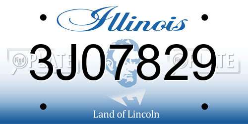 3J07829 Illinois License Plate