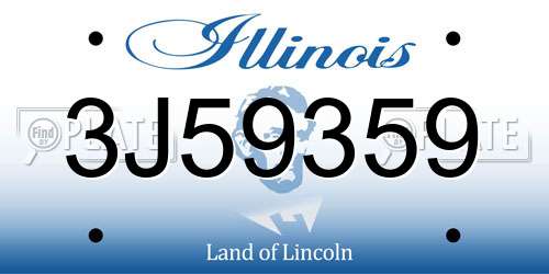 3J59359 Illinois License Plate