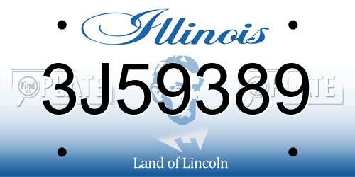 3J59389 Illinois License Plate
