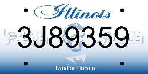 3J89359 Illinois License Plate