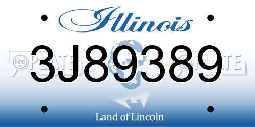 3J89389 Illinois License Plate