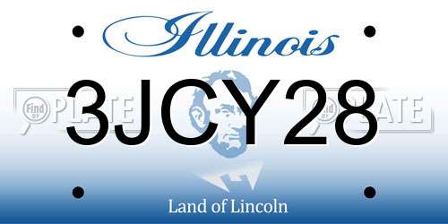 3JCY28 Illinois License Plate