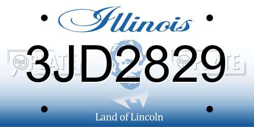 3JD2829 Illinois License Plate