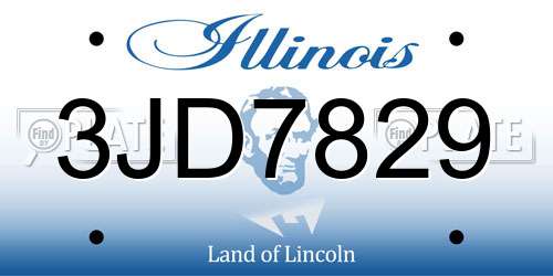 3JD7829 Illinois License Plate