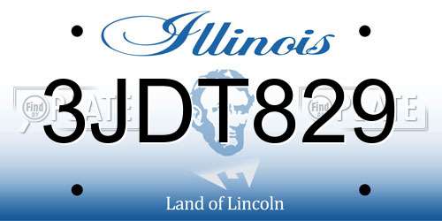 3JDT829 Illinois License Plate