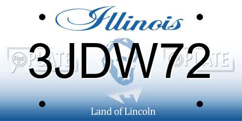 3JDW72 Illinois License Plate