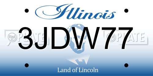 3JDW77 Illinois License Plate