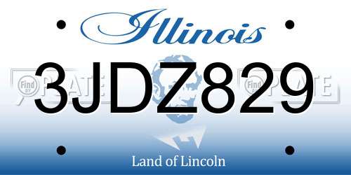 3JDZ829 Illinois License Plate