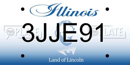 3JJE91 Illinois License Plate