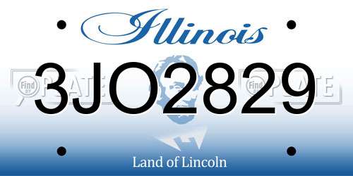 3JO2829 Illinois License Plate