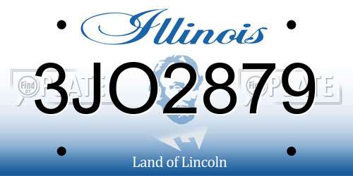 3JO2879 Illinois License Plate