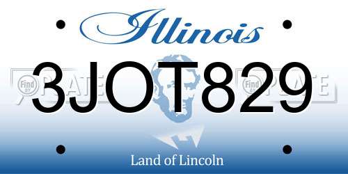 3JOT829 Illinois License Plate