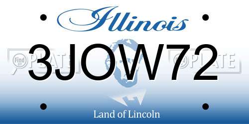3JOW72 Illinois License Plate