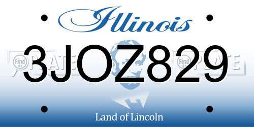 3JOZ829 Illinois License Plate