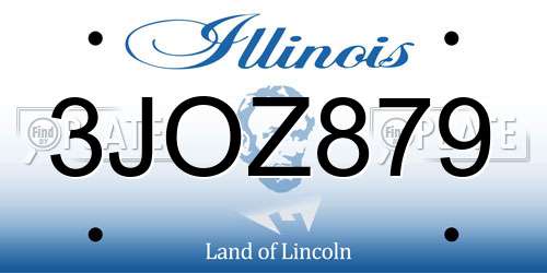 3JOZ879 Illinois License Plate