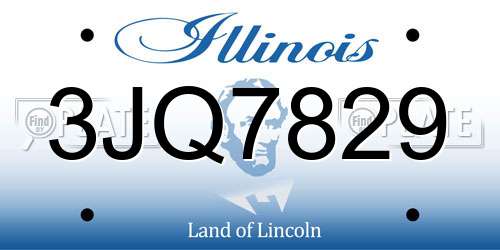 3JQ7829 Illinois License Plate