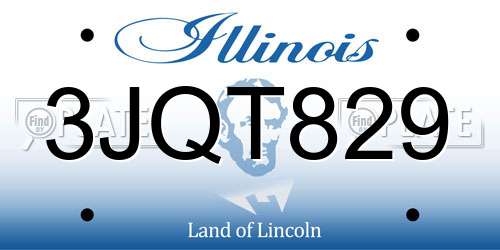 3JQT829 Illinois License Plate