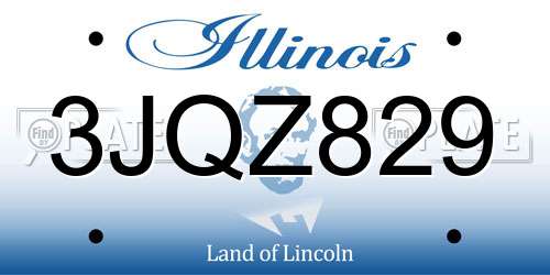 3JQZ829 Illinois License Plate